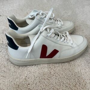 Veja White and Red Casual Shoes